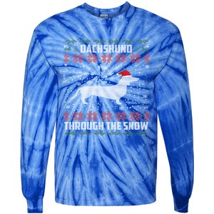 Dachshund Through The Snow Ugly Christmas Gift Great Gift Tie-Dye Long Sleeve Shirt