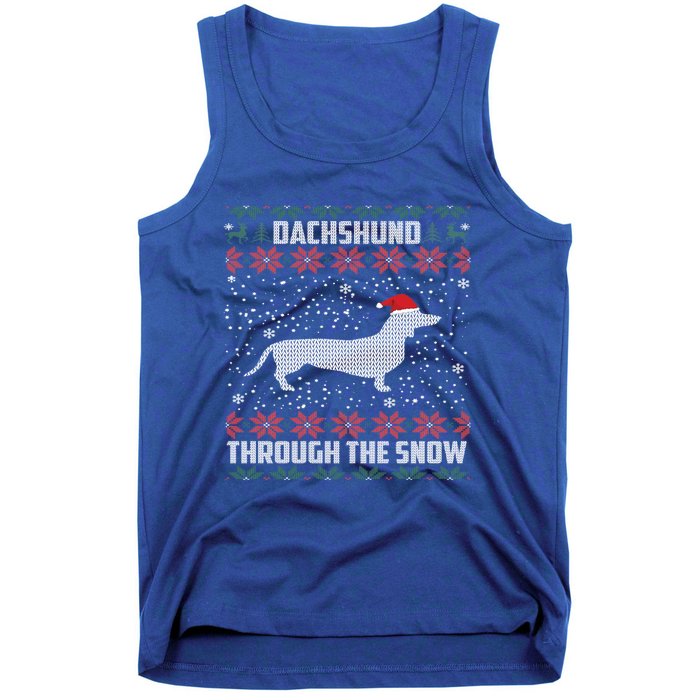 Dachshund Through The Snow Ugly Christmas Gift Great Gift Tank Top