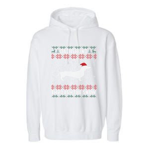 Dachshund Through The Snow Ugly Christmas Gift Great Gift Garment-Dyed Fleece Hoodie