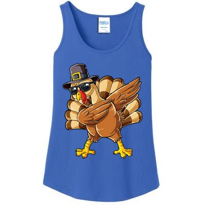 Dabbing Turkey Thanksgiving Day Pilgrim Ladies Essential Tank