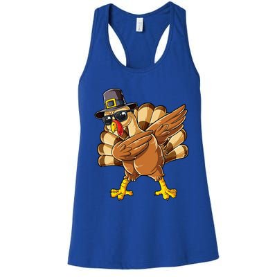 Dabbing Turkey Thanksgiving Day Pilgrim Women's Racerback Tank