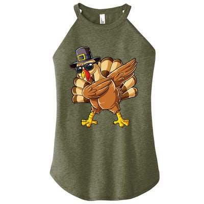 Dabbing Turkey Thanksgiving Day Pilgrim Women's Perfect Tri Rocker Tank