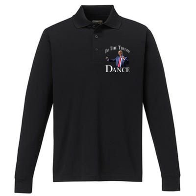 Do The Trump Dance Shuffle Political Humor Trump Dancing Performance Long Sleeve Polo