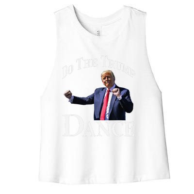 Do The Trump Dance Shuffle Political Humor Trump Dancing Women's Racerback Cropped Tank