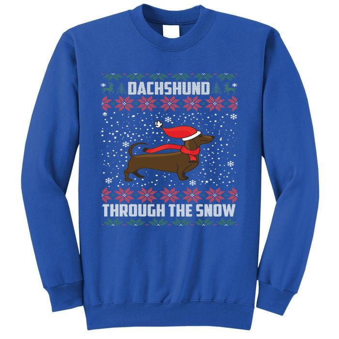 Dachshund Through The Snow Ugly Christmas Gift Tall Sweatshirt