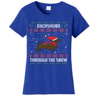 Dachshund Through The Snow Ugly Christmas Gift Women's T-Shirt