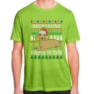 Dachshund Through The Snow Ugly Christmas Gift Adult ChromaSoft Performance T-Shirt