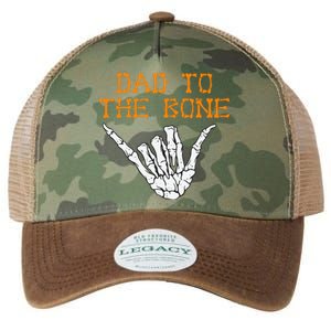 Dad To The Bone Spooky Skeleton Hand Funny Halloween Legacy Tie Dye Trucker Hat