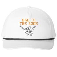 Dad To The Bone Spooky Skeleton Hand Funny Halloween Snapback Five-Panel Rope Hat