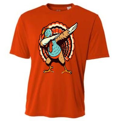 Dabbing Turkey Thanksgiving Day Pilgrim  Funny Dab Cooling Performance Crew T-Shirt