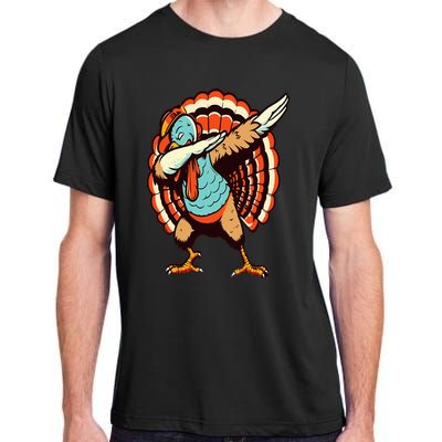 Dabbing Turkey Thanksgiving Day Pilgrim  Funny Dab Adult ChromaSoft Performance T-Shirt