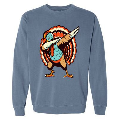 Dabbing Turkey Thanksgiving Day Pilgrim  Funny Dab Garment-Dyed Sweatshirt