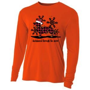 Dachshund Through The White Snow Retro Dachshund Lover Owner Cute Gift Cooling Performance Long Sleeve Crew