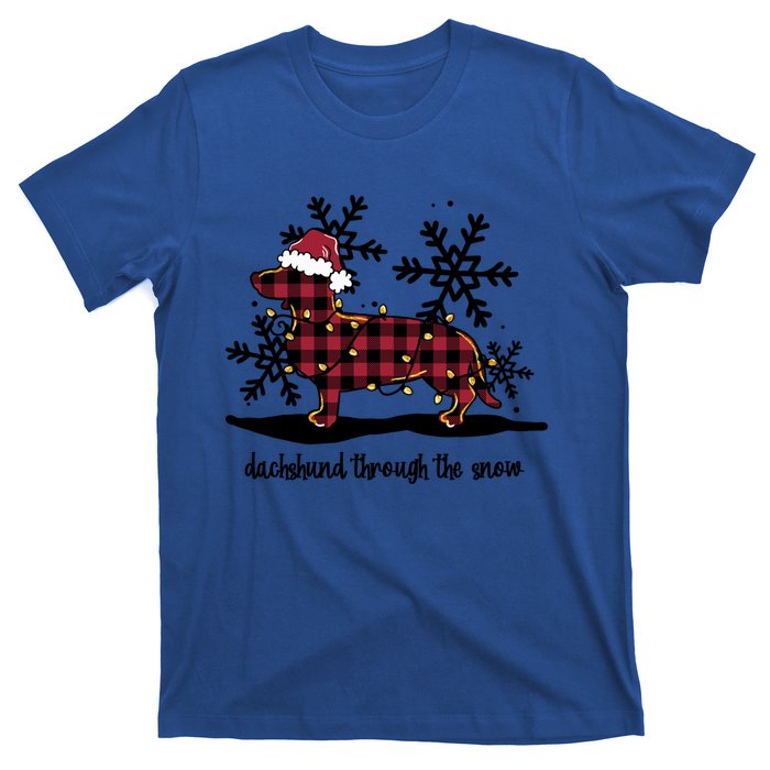 Dachshund Through The White Snow Retro Dachshund Lover Owner Cute Gift T-Shirt