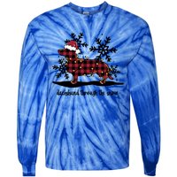 Dachshund Through The White Snow Retro Dachshund Lover Owner Cute Gift Tie-Dye Long Sleeve Shirt