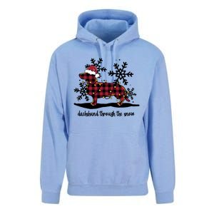 Dachshund Through The White Snow Retro Dachshund Lover Owner Cute Gift Unisex Surf Hoodie