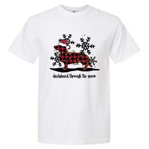 Dachshund Through The White Snow Retro Dachshund Lover Owner Cute Gift Garment-Dyed Heavyweight T-Shirt