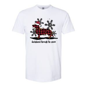 Dachshund Through The White Snow Retro Dachshund Lover Owner Cute Gift Softstyle CVC T-Shirt