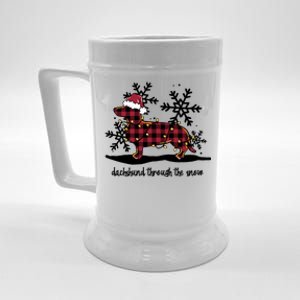 Dachshund Through The White Snow Retro Dachshund Lover Owner Cute Gift Beer Stein