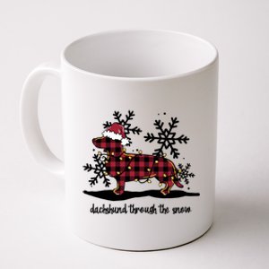 Dachshund Through The White Snow Retro Dachshund Lover Owner Cute Gift Coffee Mug