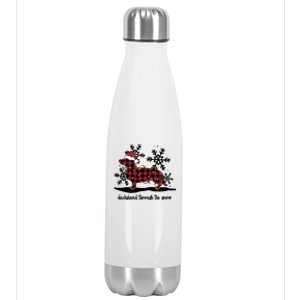 Dachshund Through The White Snow Retro Dachshund Lover Owner Cute Gift Stainless Steel Insulated Water Bottle