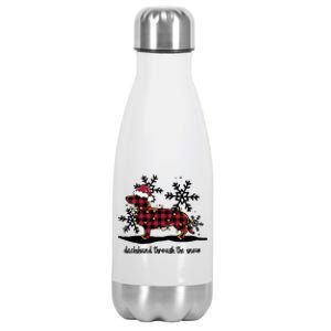 Dachshund Through The White Snow Retro Dachshund Lover Owner Cute Gift Stainless Steel Insulated Water Bottle