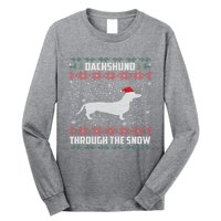 Dachshund Through The Snow Ugly Christmas Gift Long Sleeve Shirt