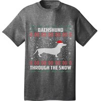 Dachshund Through The Snow Ugly Christmas Gift T-Shirt