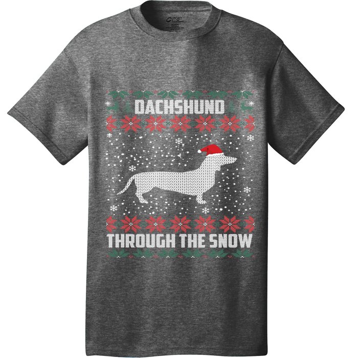 Dachshund Through The Snow Ugly Christmas Gift T-Shirt