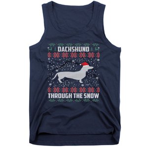 Dachshund Through The Snow Ugly Christmas Gift Tank Top