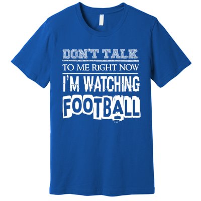 Don't Talk To Me Right Now I'm Watching Football Gift Funny Gift Premium T-Shirt