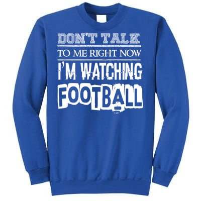 Don't Talk To Me Right Now I'm Watching Football Gift Funny Gift Tall Sweatshirt