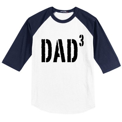 Dad To The Third Power Baseball Sleeve Shirt