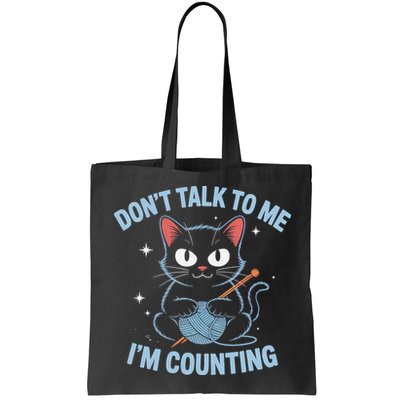 Dont Talk To Me Im Counting Crocheting Cat Bag