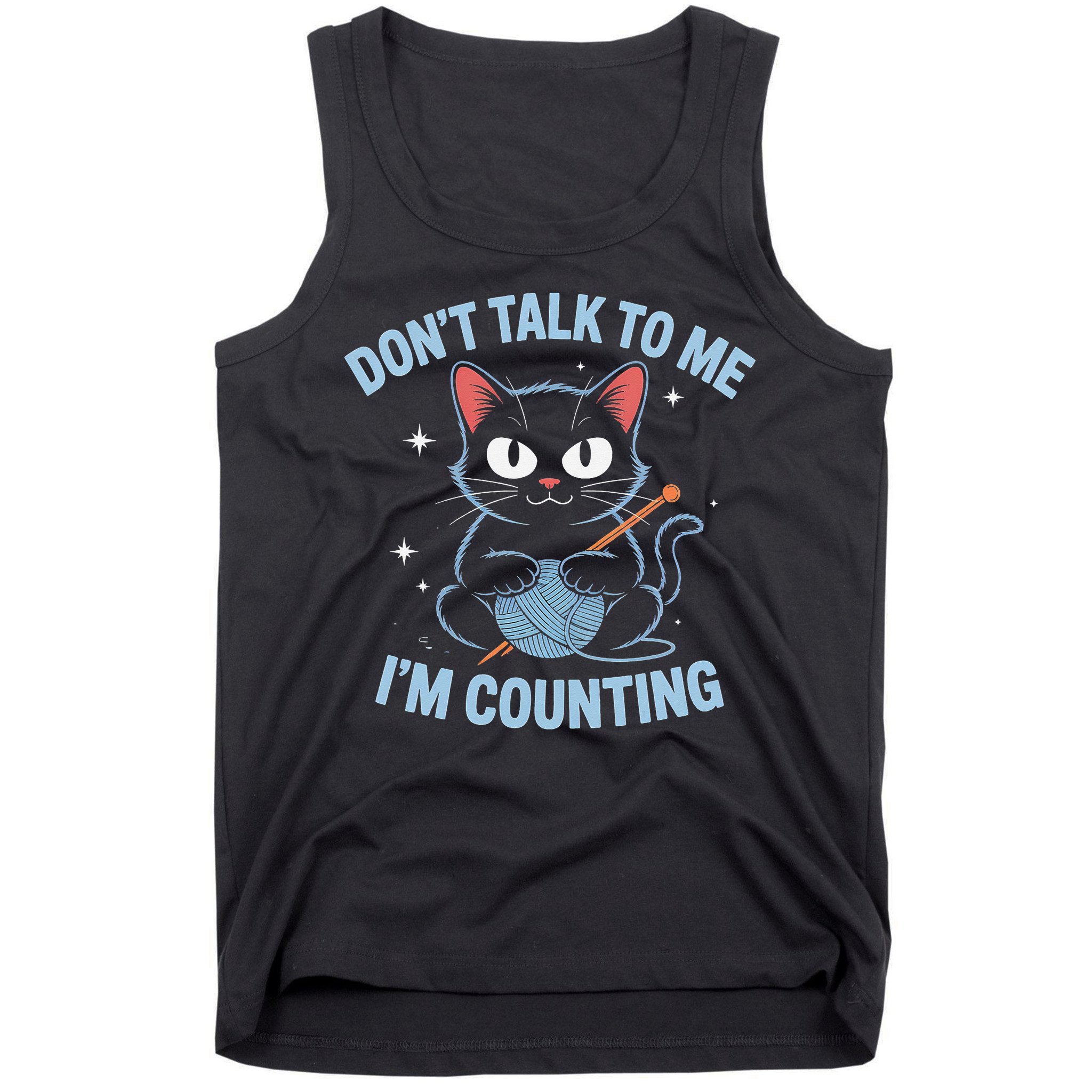 Dont Talk To Me Im Counting Crocheting Cat Tank Top