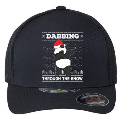 Dabbing Through The Snow Panda Bear Santa Claus Christmas Gift Flexfit Unipanel Trucker Cap