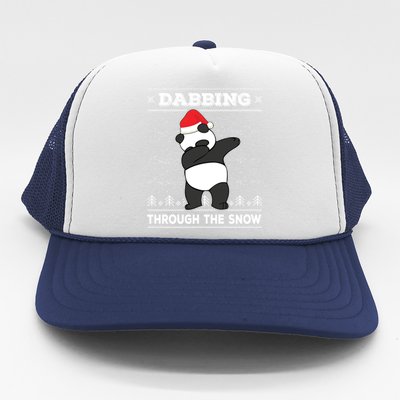 Dabbing Through The Snow Panda Bear Santa Claus Christmas Gift Trucker Hat