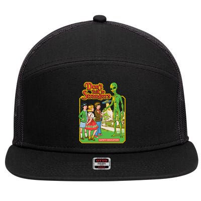 Don't Talk To Strangers 7 Panel Mesh Trucker Snapback Hat