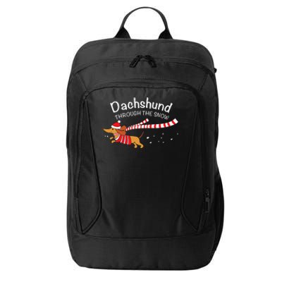 Dachshund Through The Snow Funny Dachshund Christmas City Backpack