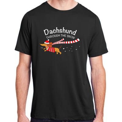 Dachshund Through The Snow Funny Dachshund Christmas Adult ChromaSoft Performance T-Shirt