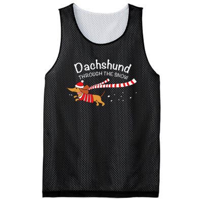 Dachshund Through The Snow Funny Dachshund Christmas Mesh Reversible Basketball Jersey Tank