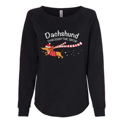 Dachshund Through The Snow Funny Dachshund Christmas Womens California Wash Sweatshirt