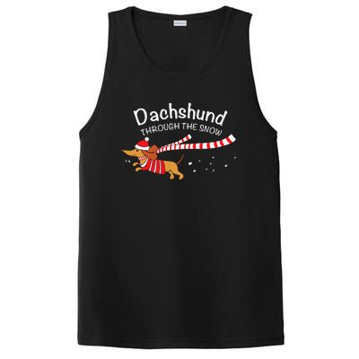 Dachshund Through The Snow Funny Dachshund Christmas PosiCharge Competitor Tank