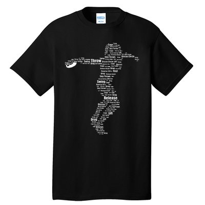 Discus Thrower Technique Athletic  Discus Throwing Tall T-Shirt