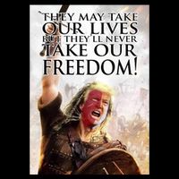 Donald Trump They May Take Our Lives But Theyll Never Take Our Freedom Cooling Performance Crew T-Shirt