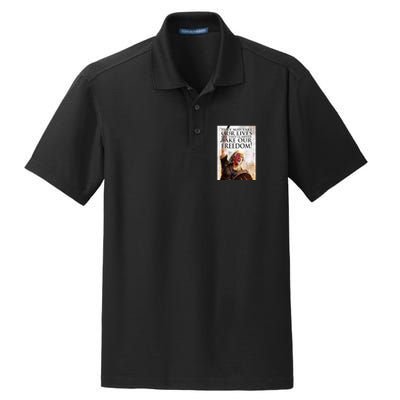 Donald Trump They May Take Our Lives But Theyll Never Take Our Freedom Dry Zone Grid Polo
