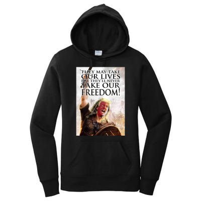 Donald Trump They May Take Our Lives But Theyll Never Take Our Freedom Women's Pullover Hoodie