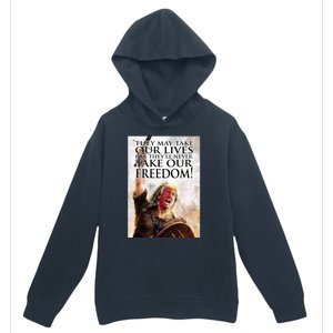 Donald Trump They May Take Our Lives But Theyll Never Take Our Freedom Urban Pullover Hoodie