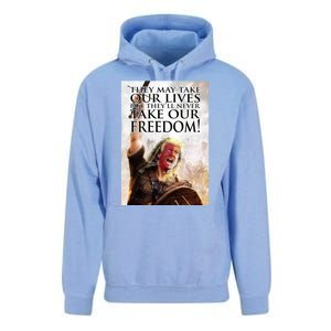 Donald Trump They May Take Our Lives But Theyll Never Take Our Freedom Unisex Surf Hoodie