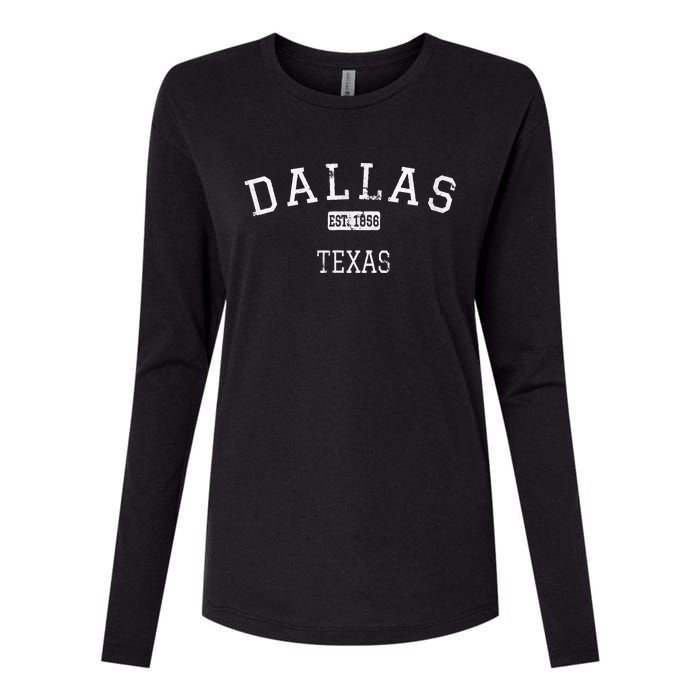 Dallas Texas TX Vintage Womens Cotton Relaxed Long Sleeve T-Shirt